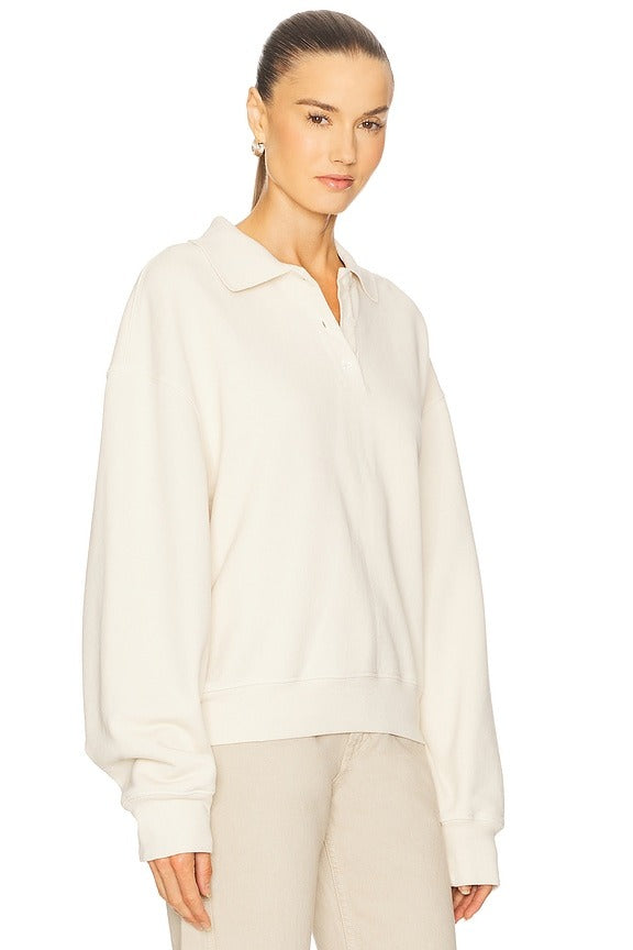 Polo Sweatshirt in Bone