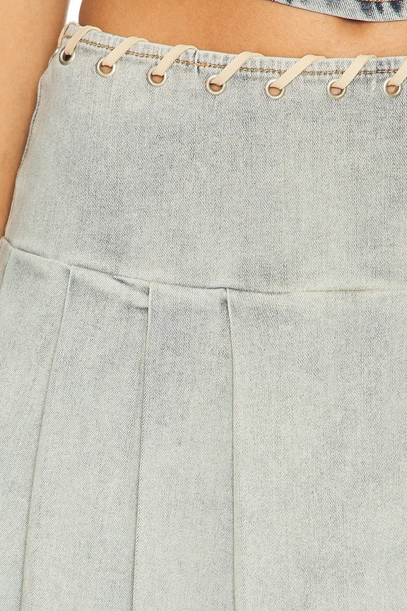 Davia Micro Skirt in Light Denim