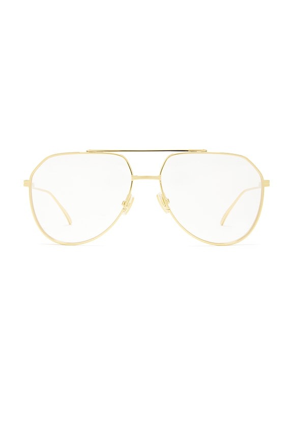 Aviator Eyeglasses in Gold & Transparent