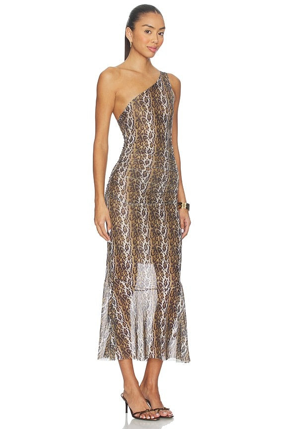 Leopard Asymmetric Dress in Multi