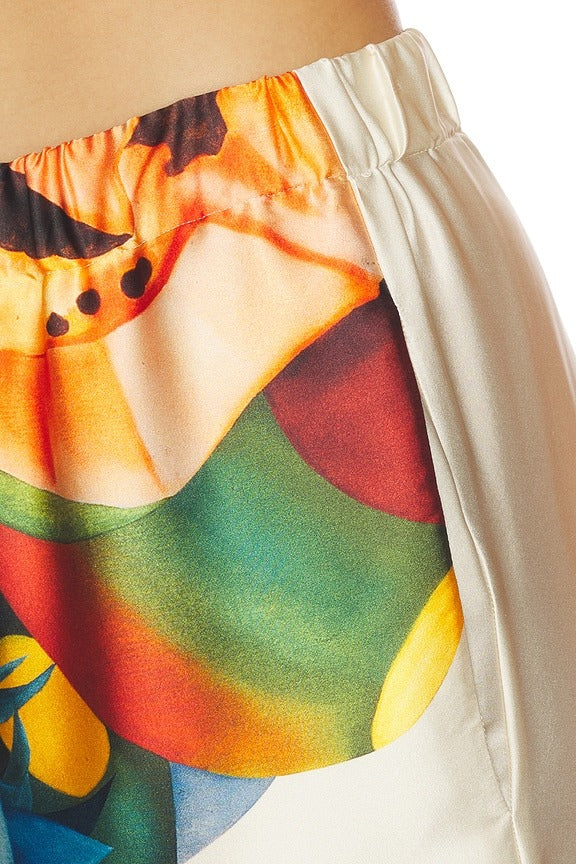 White Salpicon Silk Pants in White