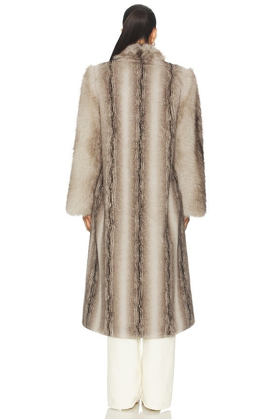 Betty Coat in Concrete Striped