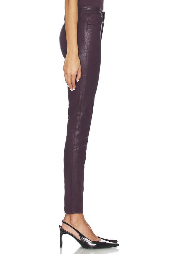 Marguerite High Rise Skinny in Dark Malbec Coated