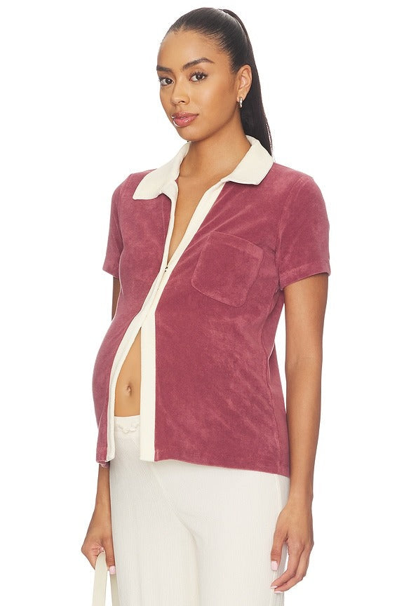 The Layla Polo Top in Mocha