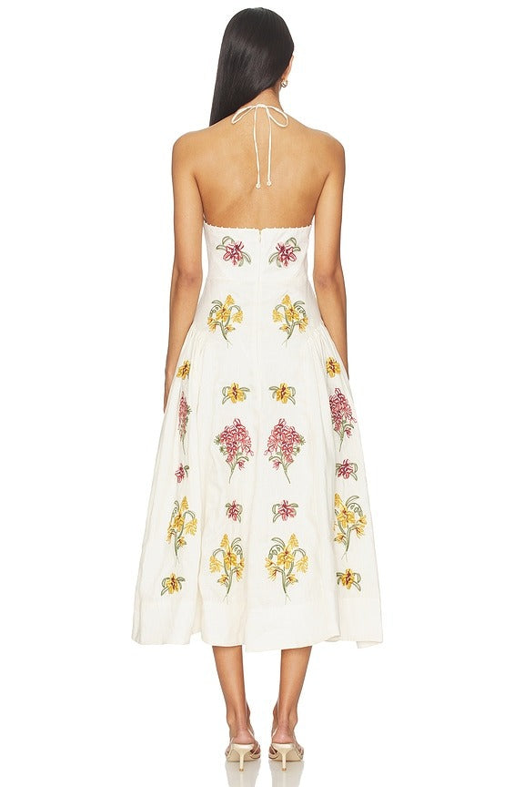 Balsa Midi Dress in White