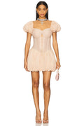 Sally Balloon Dress in Nude