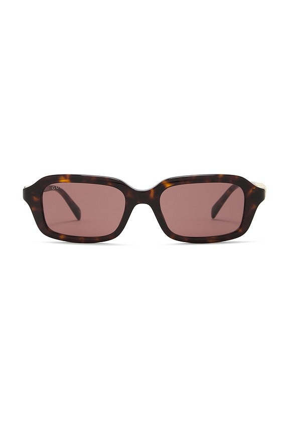 Rectangular Sunglasses in Havana & Brown