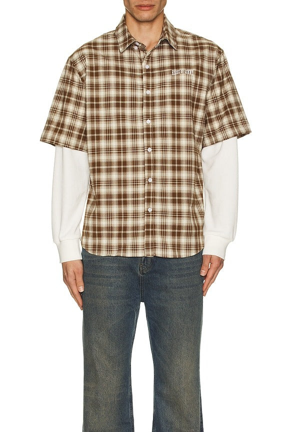 Double Layered Button Down Shirt in Multi