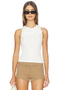 Camille Flower Tank in White
