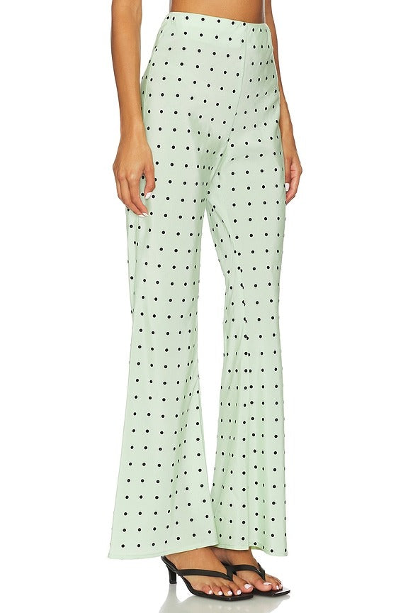 Betty Pant in Seafoam Black Dots