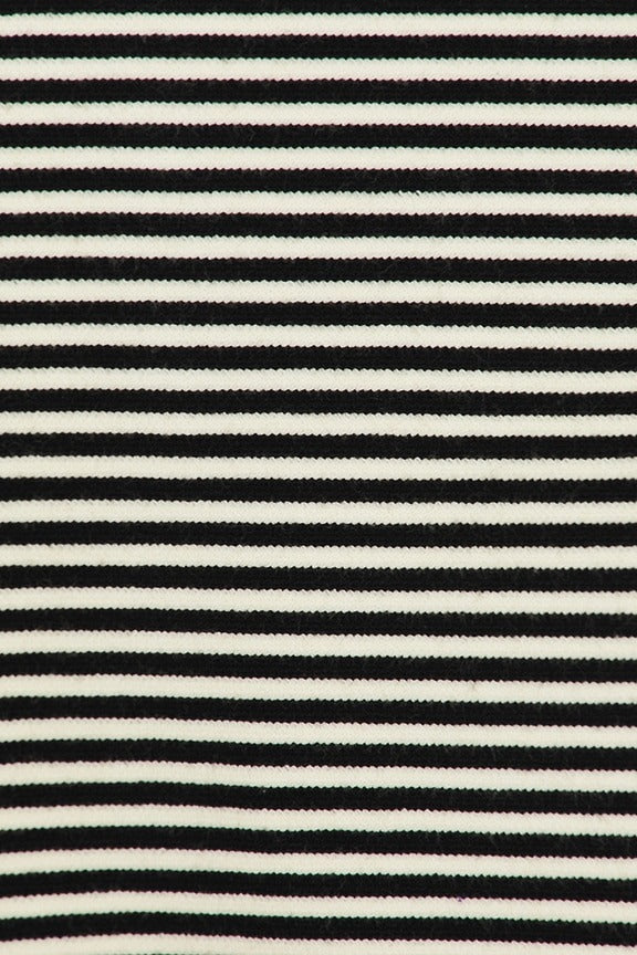 Isabelle Top in Black & Ivory Stripe