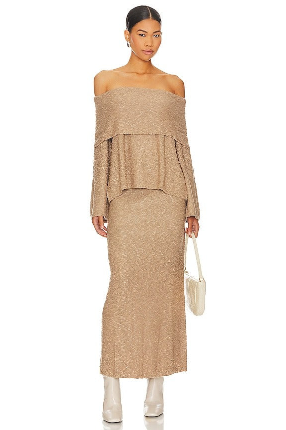 Milas Maxi Skirt in Camel