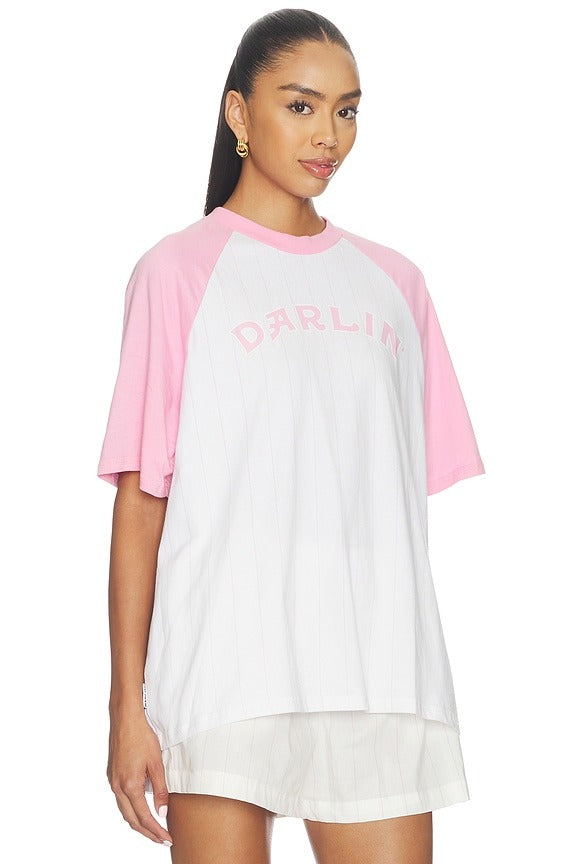 Old Skool Raglan Tee in Blush
