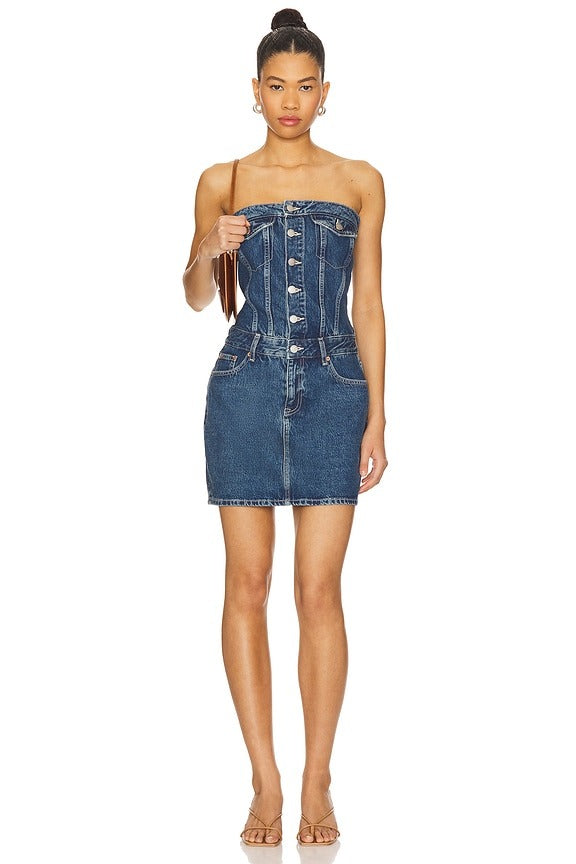 Carlisle Dress in Stream Mid Retro