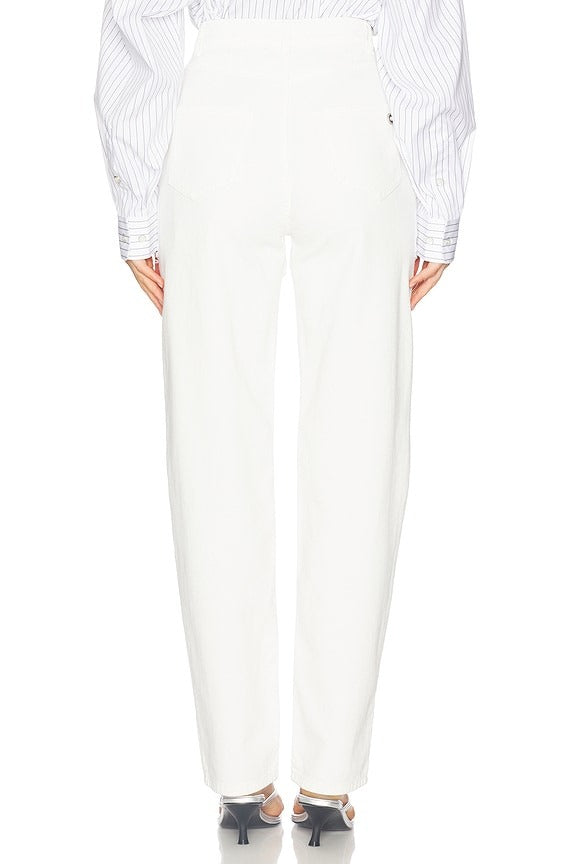 Crystal Fray Slit Jean in White