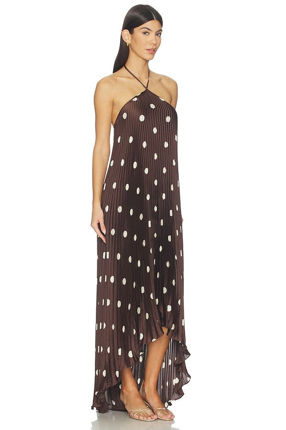 Kiki Maxi in Brown & Ivory Dot