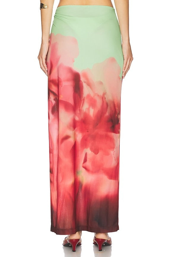 Rya Maxi Skirt in Multi Abstract Floral