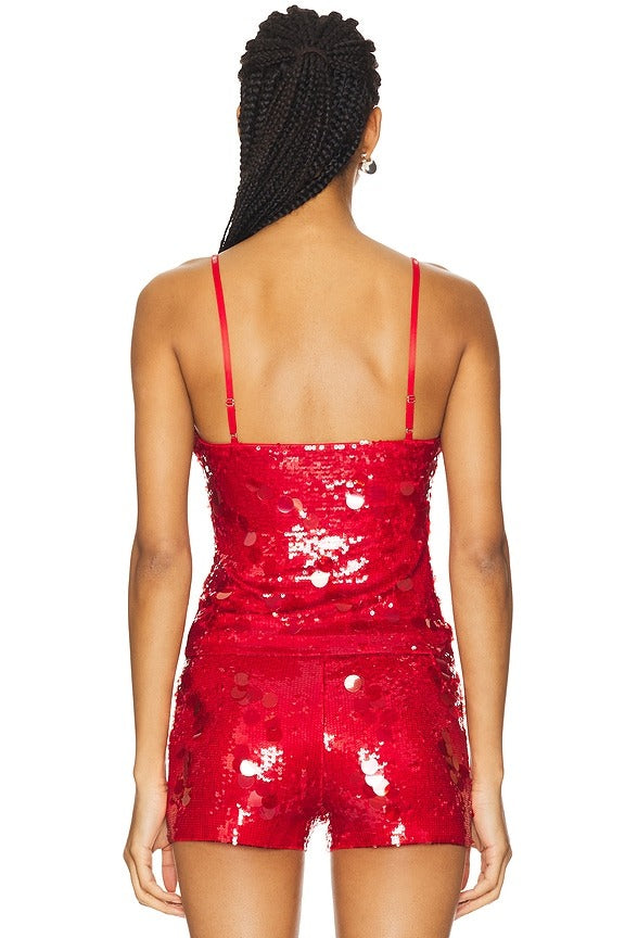 Paillette Cami in Candy Apple