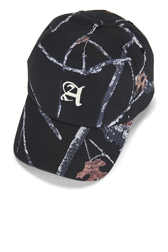 Camo 5 Panel Cap in Black