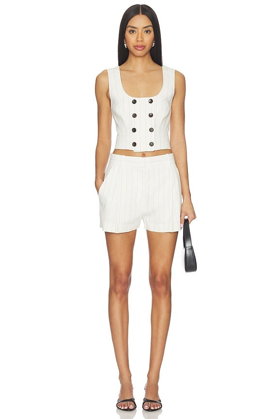 Darcy Top in Pearl & Brown