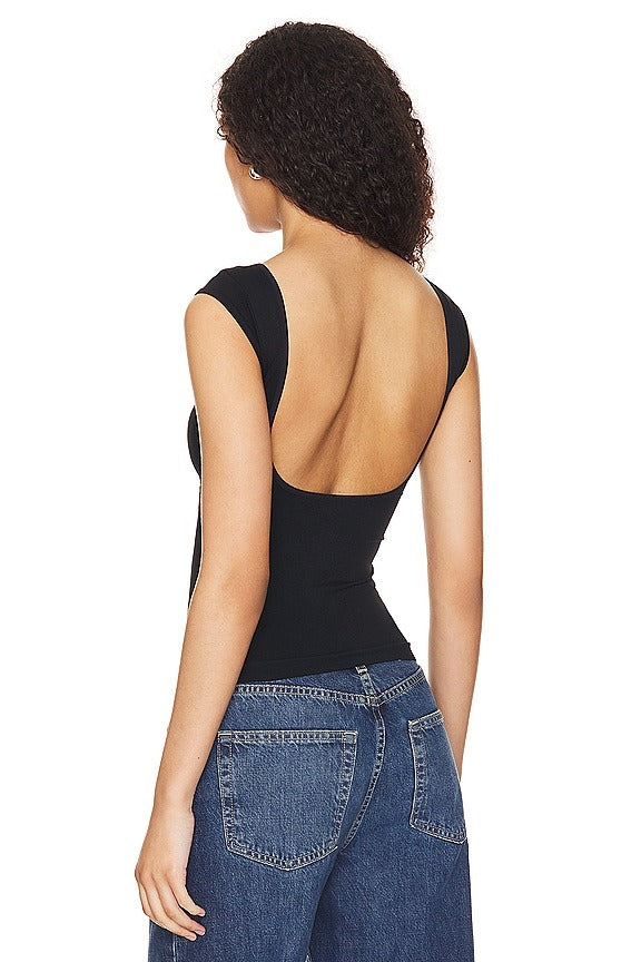 Low Back Tee in Black