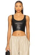 Leather Tank Top in Black