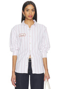 Mechanic Button Down Shirt in Red & White