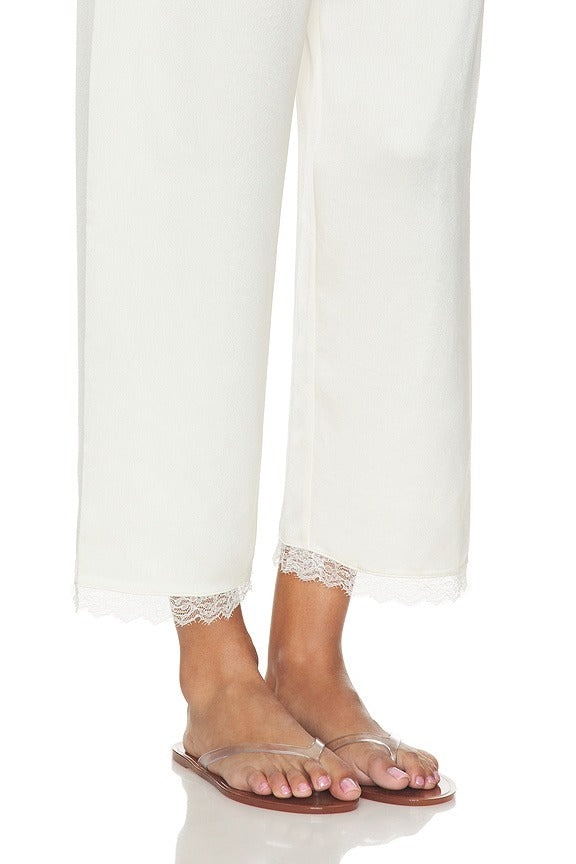 Barb Lace Crop Pant in Creme