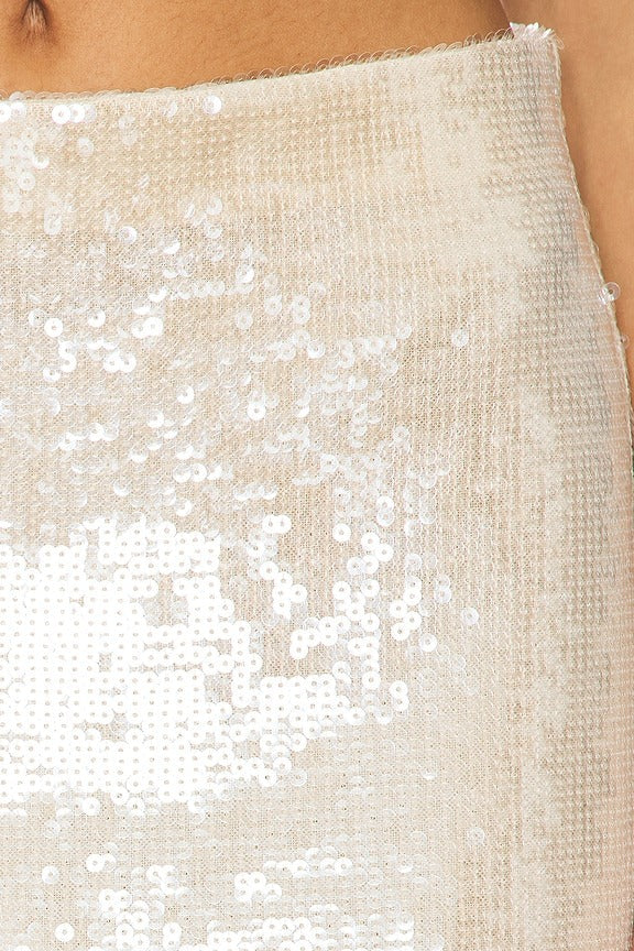 Elodie Reed Sequin Mini Skirt in Champagne