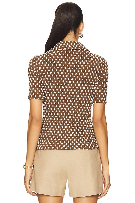 Teddy Top in Brown & White