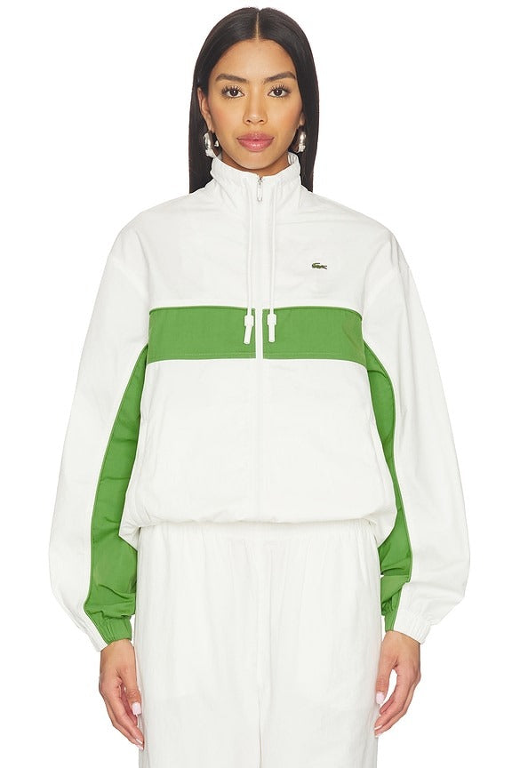 Relaxed Fit Twill Jacket in Flour & Billiard Green