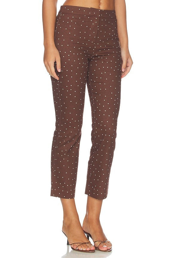 Alma Pants in Brown Polka Dot