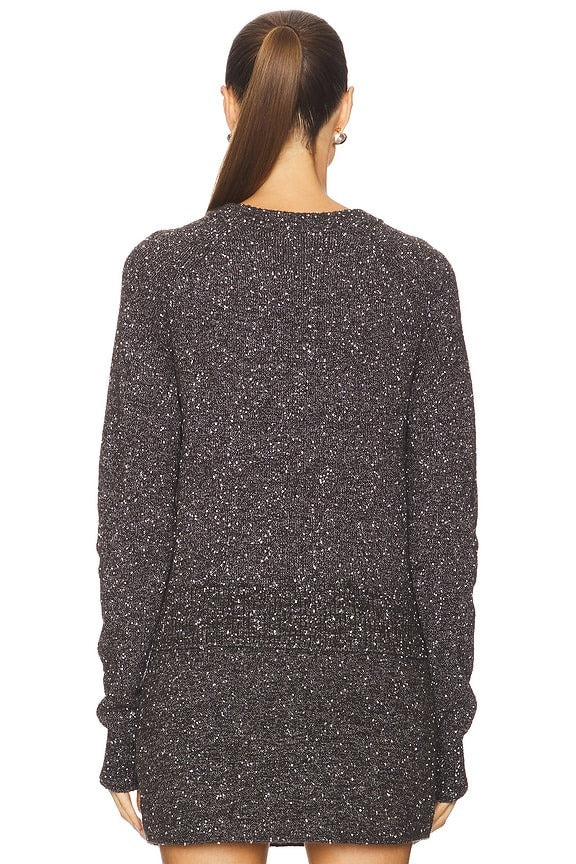 Zoe Sweater in Charcoal & Dark Brown