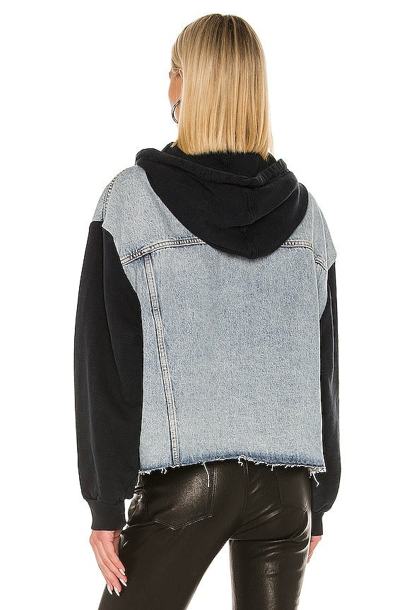 Milena Hooded Jacket in Indigo Blue
