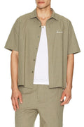Gingham Cropped Shirt in Olive