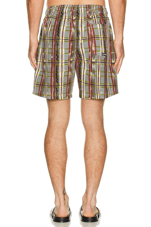 Ember Plaid Jam Short in Grey