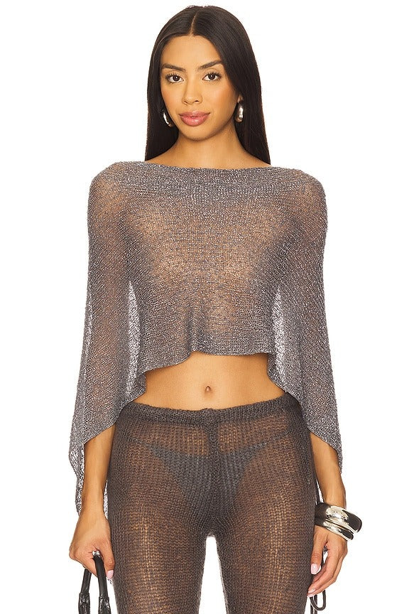 Infinity Multiway Knit Cape in Gunmetal
