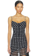 The Josephine Top in Black & White Dot