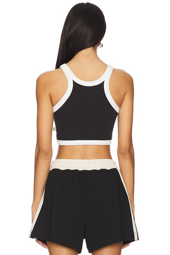 Monogram Cropped Tank in Noir Unique