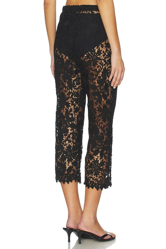 Gabrielle Lace Capri in Black