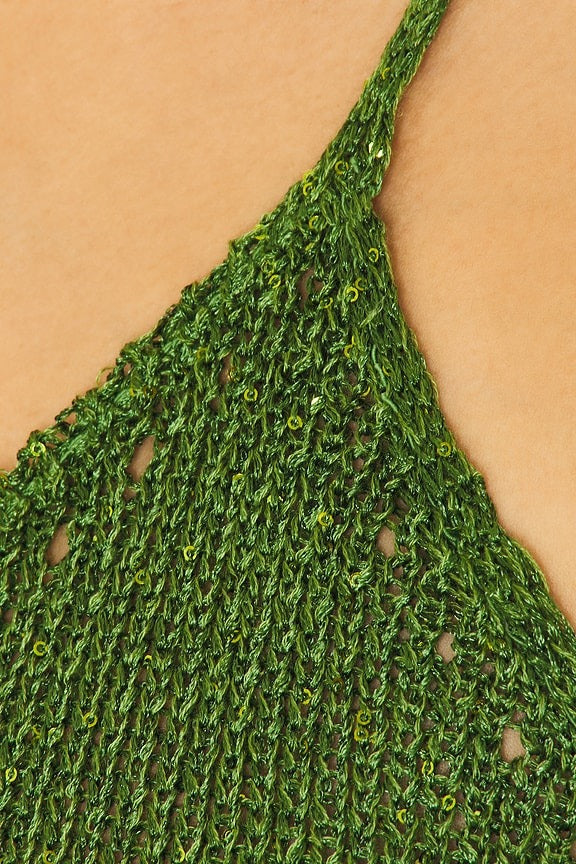 Eliza Dress in Glitter Jungle Green