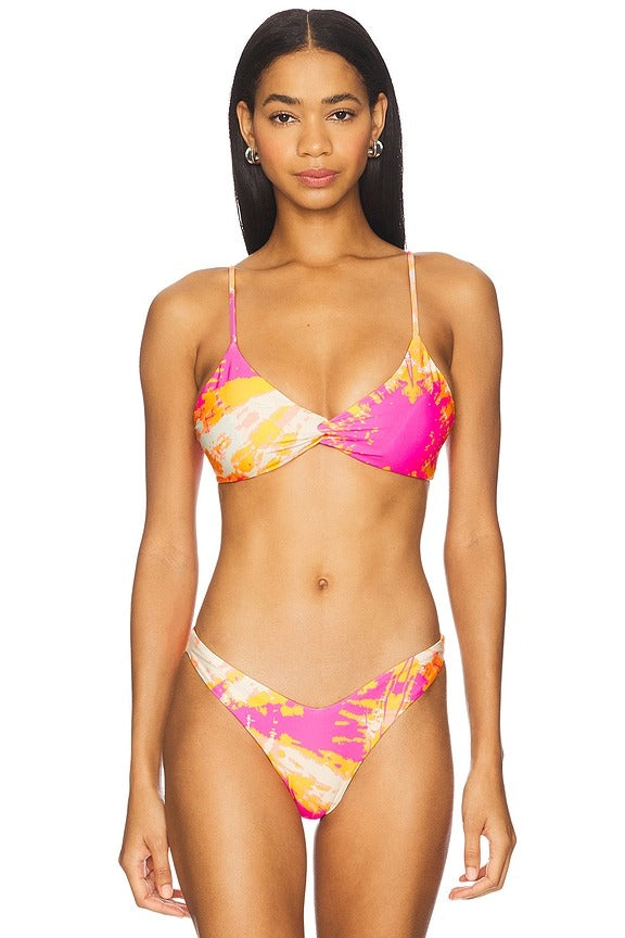 Twisted Bikini Top in Pink
