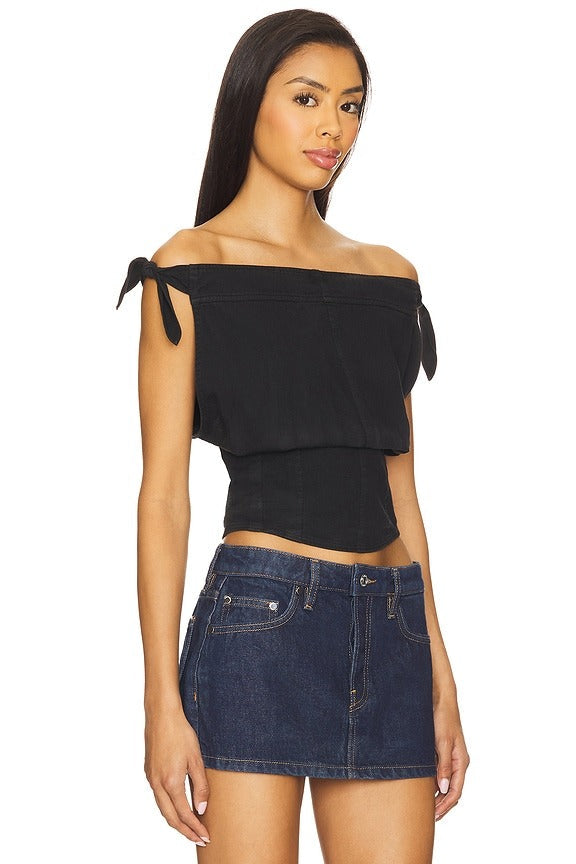 Louie Indigo Top in Black