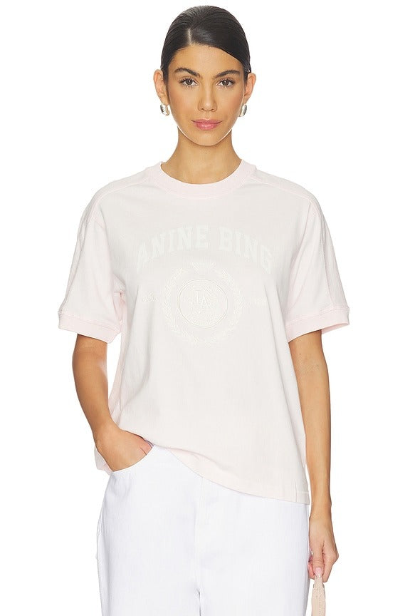 Walker Collegiate Tee in Powder Pink