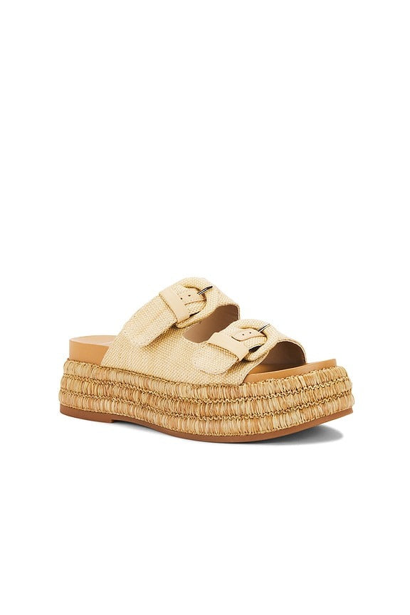 Witny Sandal in Light Natural Woven Raffia