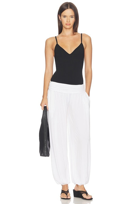 Luna Deep V Cami Bodysuit in Black