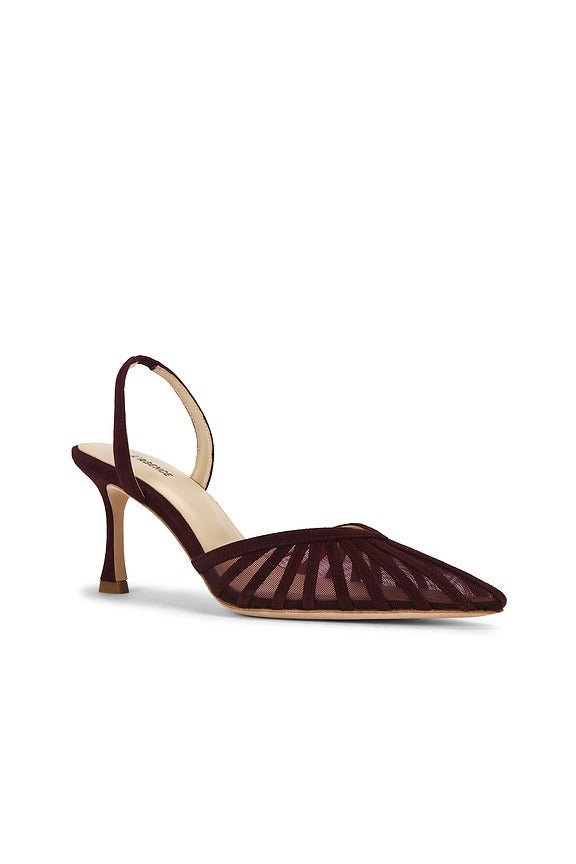 Mercer Heel in Burgundy Suede