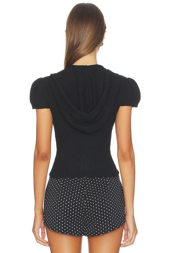 Bella Zip Up Hoodie in Black