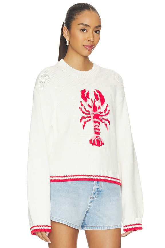 Cayden Lobster Sweater in Cream Multi