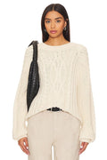 Frankie Cable Sweater in Ivory
